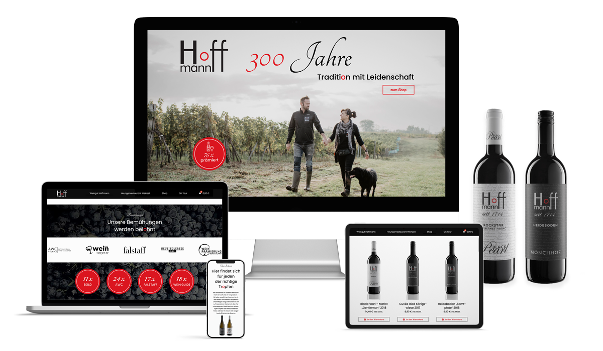 Webdesign für das Weingut Hoffmann von Studio Stilhouette